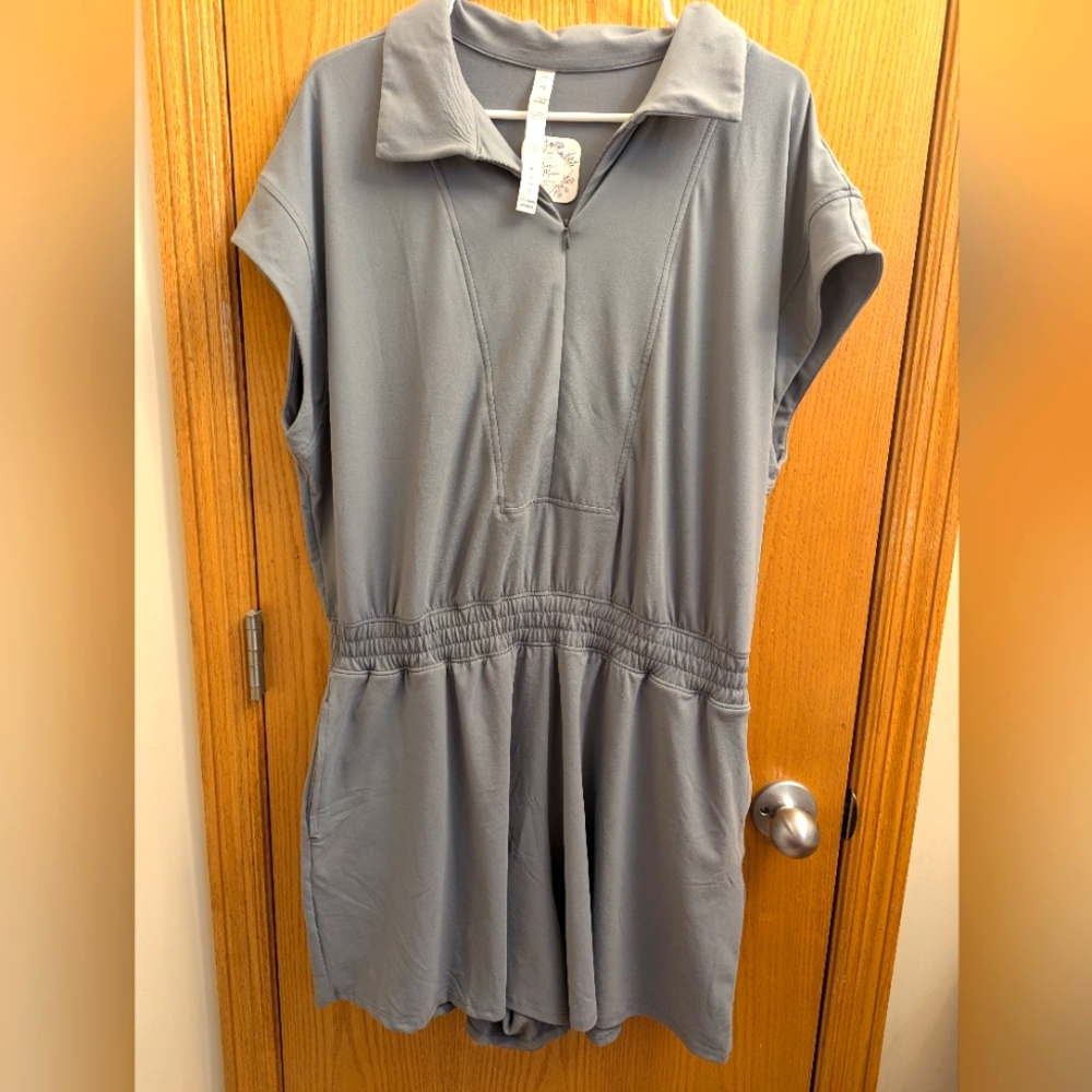 Gray Collared Romper